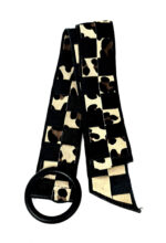 Cinturón de piel trenzado animal print