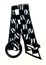 Cinturón de piel trenzado animal print