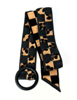 Cinturón de piel trenzado animal print