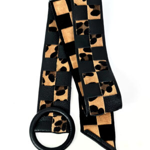 Cinturón de piel trenzado animal print