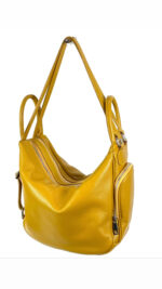 Mochila bolso cuero con dos compartimentos