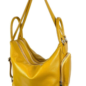 Mochila bolso cuero con dos compartimentos