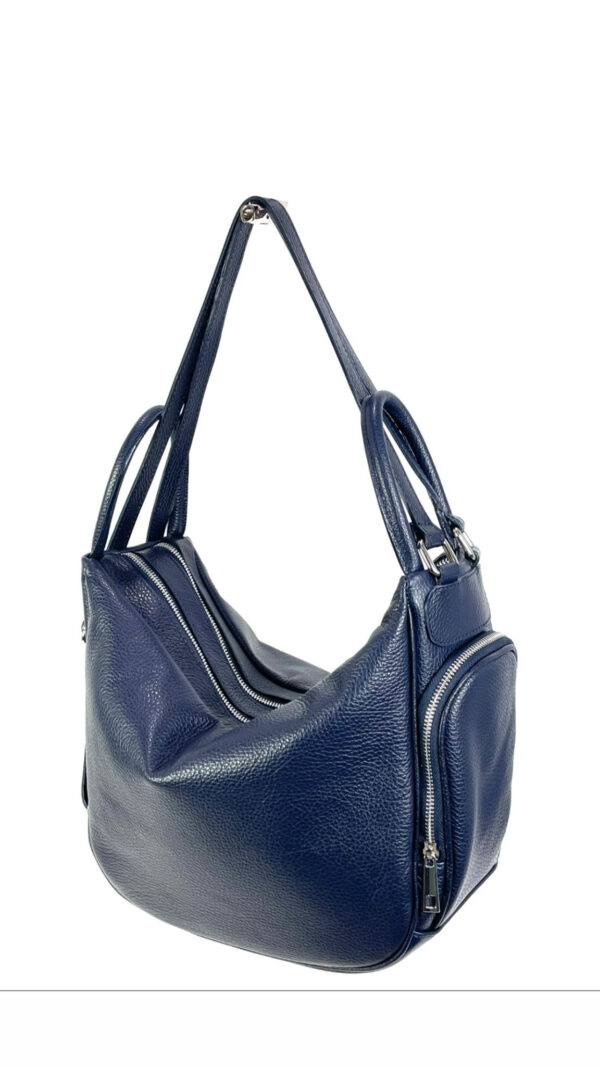 Mochila bolso cuero con dos compartimentos