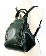 Mochila bolso cuero con dos compartimentos