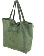 Bolso de piel con bolsillos exteriores