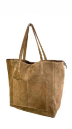 Bolso de piel con bolsillos exteriores