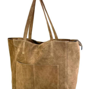 Bolso de piel con bolsillos exteriores