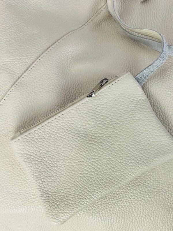 Bolso shopper piel de grano con monedero