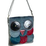 Bolso búho de piel con pelo