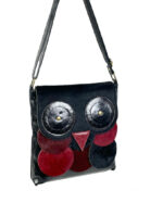 Bolso búho de piel con pelo