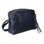 Bandolera de piel con tres bolsillos