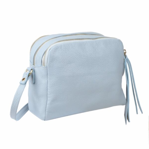 Bandolera de piel con tres bolsillos