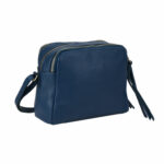 Bandolera de piel con tres bolsillos