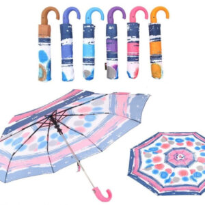 Paraguas corto diseño rayas de colores