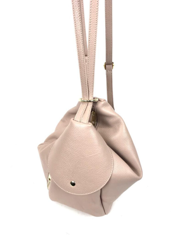 Bolso Mochila de piel con doble cierre