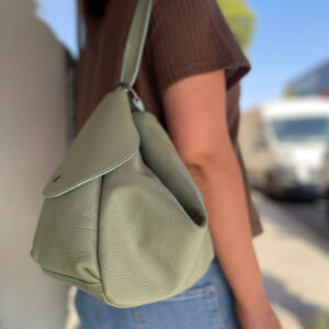 Bolso Mochila de piel con doble cierre