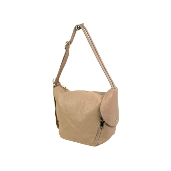 Bolso Mochila de piel con doble cierre