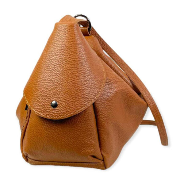 Bolso Mochila de piel con doble cierre