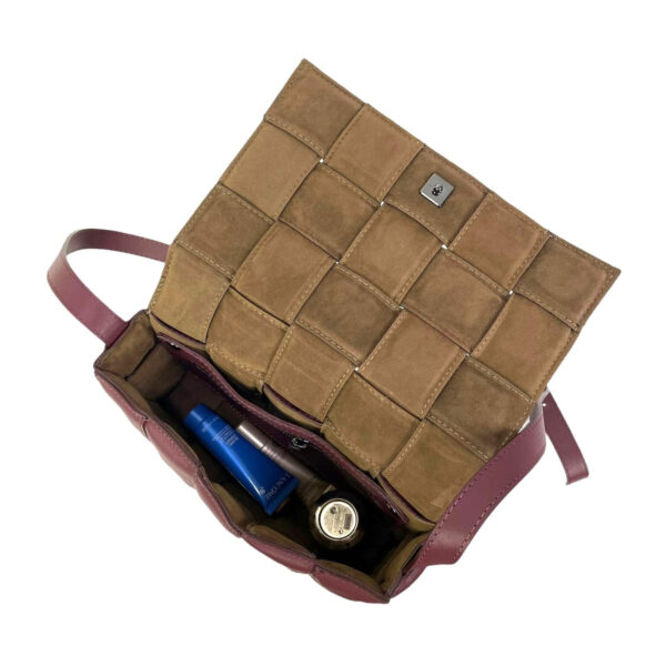 Bolso Bandolera Piel Grande con diseño de cuadrados