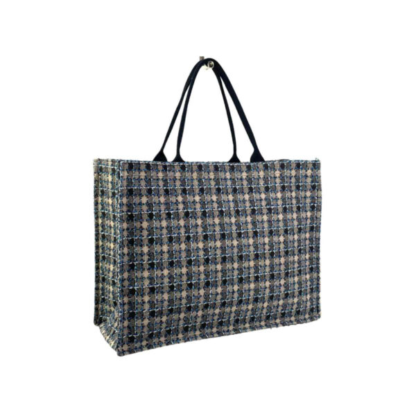 Bolso Shopper Check Tweed de Algodón