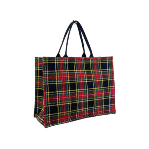 Bolso Shopper Check Tweed de Algodón