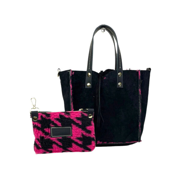 Bolso de Ante & Terciopelo reversible con neceser extra