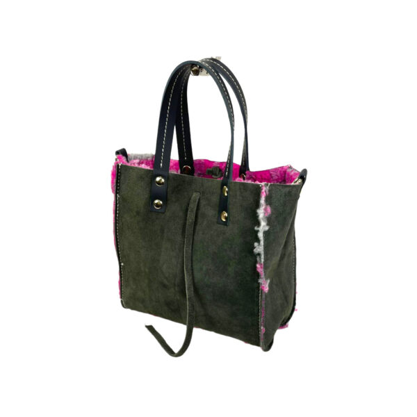 Bolso de Ante & Terciopelo reversible con neceser extra
