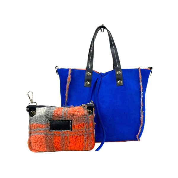 Bolso de Ante & Terciopelo reversible con neceser extra