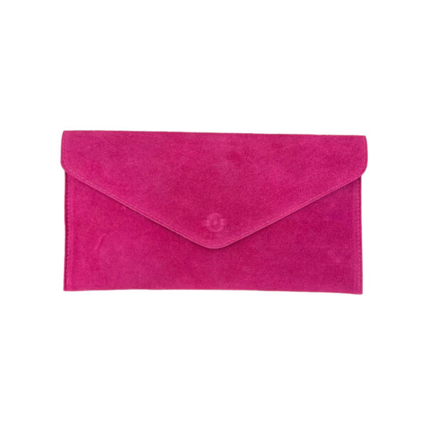 Bolso de Piel tipo Sobre con solapa de botón, asa y tira bandolera