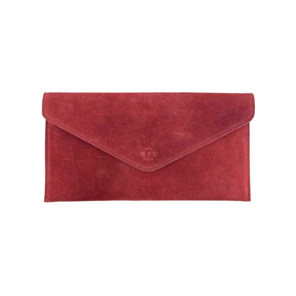 Bolso de Piel tipo Sobre con solapa de botón, asa y tira bandolera