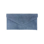 Bolso de Piel tipo Sobre con solapa de botón, asa y tira bandolera