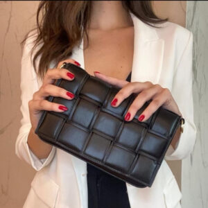 Bolso Bandolera Piel Grande con diseño de cuadrados