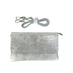 Bolso Piel metalizado estilo sobre con solapa y cremallera