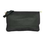 Bolso Piel de Grano tipo sobre con solapa y cremallera