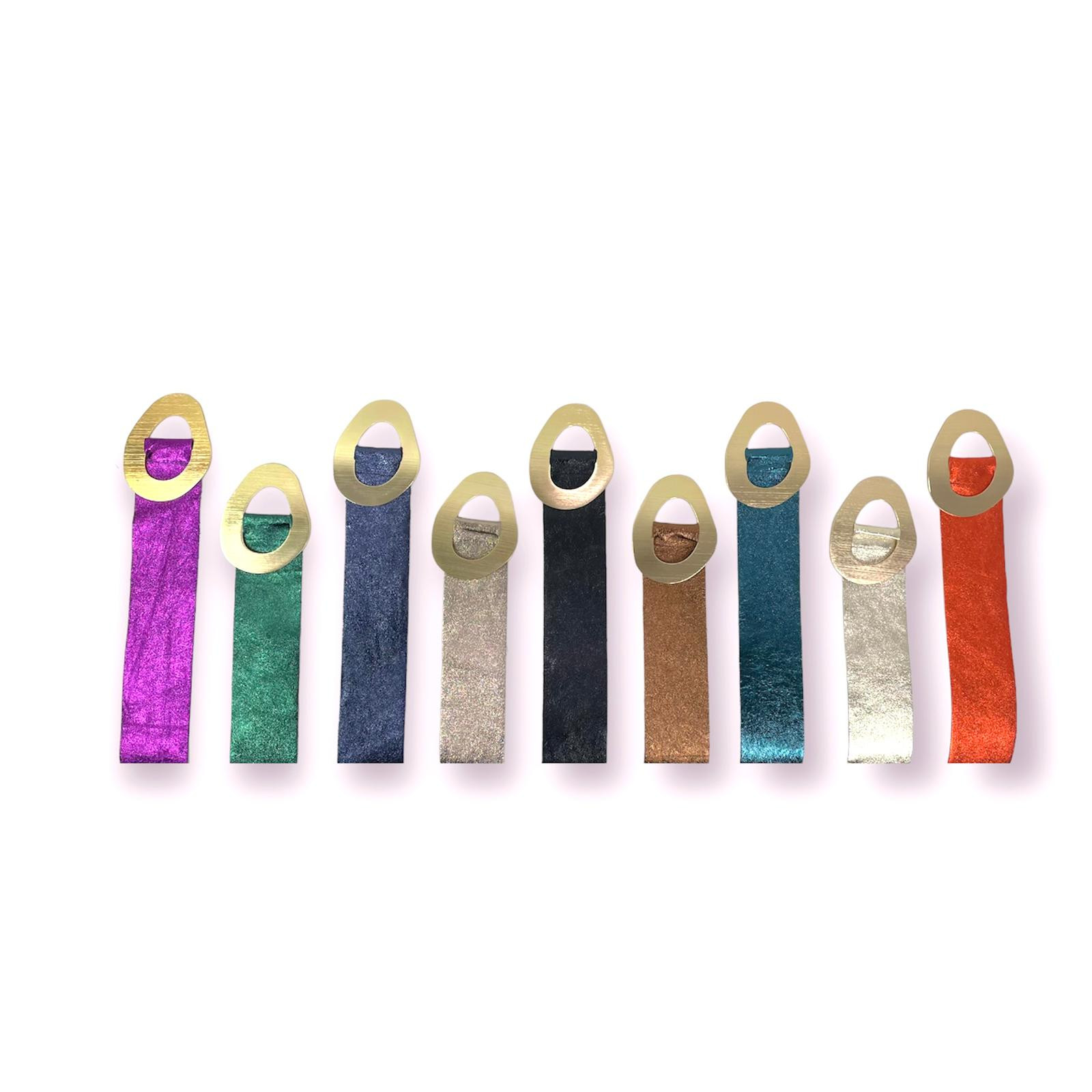 Cinturón metalizado Piel de Serraje con hebilla ancha