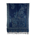 Bufanda de lana con bordado y lentejuelas de estilo étnico indio