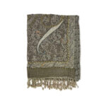 Bufanda de lana con bordado y lentejuelas de estilo étnico indio