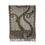 Bufanda de lana con bordado y lentejuelas de estilo étnico indio