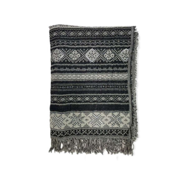 Bufanda de lana con bordado y lentejuelas de estilo étnico indio