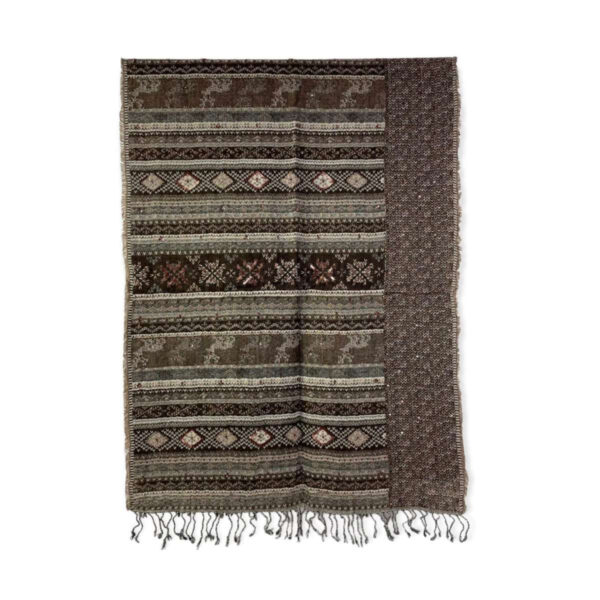 Bufanda de lana con bordado y lentejuelas de estilo étnico indio