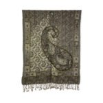 Bufanda de lana con bordado y lentejuelas de estilo étnico indio