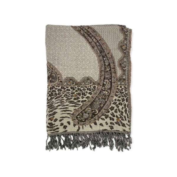 Bufanda de lana con bordado y lentejuelas de estilo étnico indio