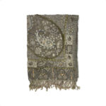 Bufanda de lana con bordado y lentejuelas de estilo étnico indio