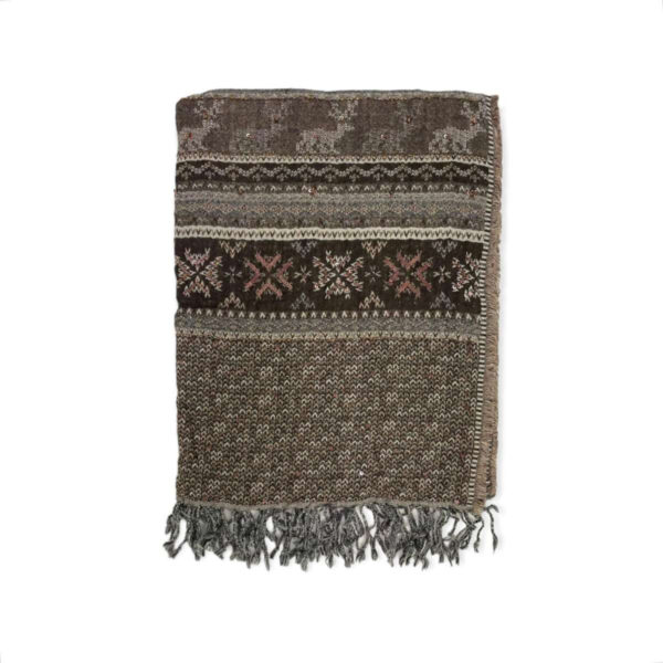 Bufanda de lana con bordado y lentejuelas de estilo étnico indio