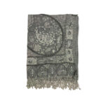 Bufanda de lana con bordado y lentejuelas de estilo étnico indio