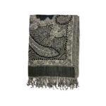 Bufanda de lana con bordado y lentejuelas de estilo étnico indio