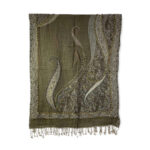 Bufanda de lana con bordado y lentejuelas de estilo étnico indio