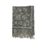 Bufanda de lana con bordado y lentejuelas de estilo étnico indio