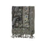 Bufanda de lana con bordado y lentejuelas de estilo étnico indio