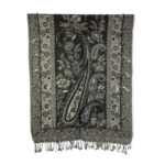 Bufanda de lana con bordado y lentejuelas de estilo étnico indio